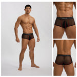 2 Pack Men’s Sexy Low-rise Transparent Mesh Trunks
