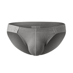 2 Pack Men's Solid Color Low Rise Sweat-Absorbent Large U-Shaped Small Pocket Briefs