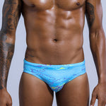 Men's Low-Rise Printed Casual Swim Brief