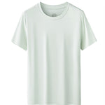 Modal Summer Short Sleeve T-Shirt Men Crew Neck Solid Color Casual Underwear Mens Clothing