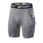 2 Pack Men's Stretch Fit Side Pocket Mid-Rise Breathable Activewear Tights
