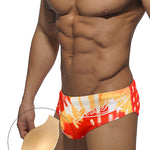 Men's Bold Prints Antibacterial Low-Rise Swim Briefs