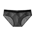 4 Pack Men's Lace Jacquard Ice Silk Ultra Thin Breathable Briefs