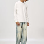 Men's Long-Sleeve Round Neck T-Shirt, Loose and Skin-Friendly Base Layer