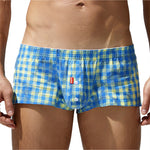 Men's Low-Rise Plaid Sexy Pouch Boxers