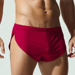 2 Pack Men's Solid Color Second-Skin Soft-Touch Quick-Dry Boxer Shorts