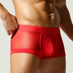 2 Pack Men's Stay-Put Fit Lightweight & Airy Solid Color Semi-Transparent Trunks