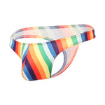 4 Pack Men's U-Pouch Playful Prints Moisture-Wicking Low-Rise Thongs