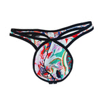 3 Pack Men's Low-Rise Breathable Ice Silk Print Sexy U-Pouch Thongs