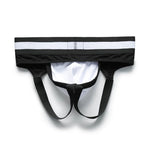 2 Pack Men's Cotton Jockstrap with Colorblock Design Athletic Support Fit