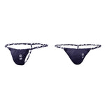 4 Pack Men's Low Rise Sexy Letter Embroidery Lace-Up Thongs