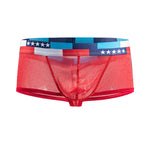 4-pack Men's Low-rise See-through Micro-mesh Pouch Shiny U-convex Wide-edge Boxer Briefs