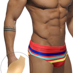 Men's Moisture-Wicking Sexy Striped Color Swim Briefs