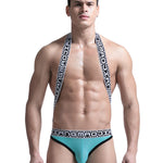Men's Sexy Mesh U-convex Large Pouch Breathable Vest One-piece Suspender T-back