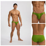 2 Pack Men's Solid Color Low Rise Sweat-Absorbent Large U-Shaped Small Pocket Briefs