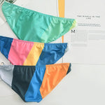 2 Pack Men's Low-Rise Color-Blocking Bikini