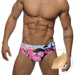 Men's 3D Pouch Trendy Cartoon Swim Briefs