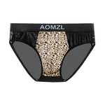 4-pack Men's Sexy Leopard Print Ice Silk Mesh Briefs