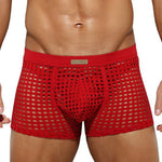 2 Pack Men's Hollow Mesh Sexy Trendy Moisture-Wicking Trunks