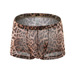 4 Pack Leopard Print See-through Mesh Trunks