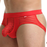 Men's Striped Breathable Support Underwear with Separate Pouch