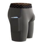 2 Pack Men’s Compression Boxer Shorts with Side Pocket