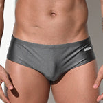 Men’s Shiny Solid Color Swim Briefs