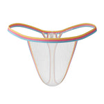 3 Pack Men's Mesh Sheer Support Pouch Strings with Cooling Comfort & Color Waistband