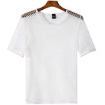 Men's Fishnet Hollow Out Breathable High Elastic Activewear Tops