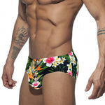 Men’s Floral Print Swim Briefs With Removable Pad