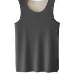 Men's Thermal Silk-Wool Sleeveless Vest - Solid Color Seamless Base Layer