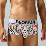 2 Pack Men's Comfortable Breathable Messy Lines Polyester Boxer Briefs