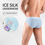2 Pack Men's Ultra-Soft Ice Silk Quick-Dry Smooth Cooling Briefs