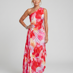 Elizabeth | One-Shoulder Pleated Midi Dress