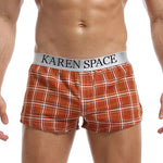 2 Pack Men's Thin & Breathable for Home & Sleep Plaid Boxers