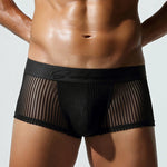 3 Pack Men's Striped Mesh Trunks with Comfort Pouch