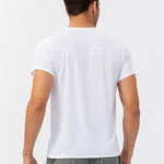 Men's Comfortable Round Collar Breathable Fitness Short Sleeve