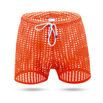 2 Pack Men's Mesh See-Through Shorts with Drawstring Waist