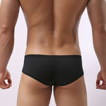 3 Pack Men's Cotton Solid U-Shaped Pouch Briefs