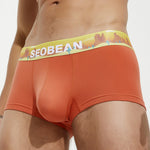 Men's Spliced Waistband U-Pouch Trunks