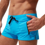 Men's Zippered Pocket Design Moisture-Wicking Swim Shorts & Trunks