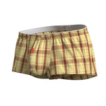 2 Pack Men's Cotton Plaid Boxers with 3D U-Pouch and Button Fly