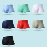 3 Pack Men's Ultra-thin Ice Silk Seamless Solid Trunks