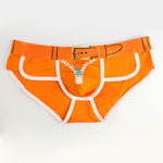 Zipper Belt Printed Cotton Pouch Briefs