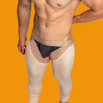 Men's Low-Waist Sexy Hollow Silk-Smooth Semi-Transparent Thermal Pants