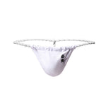 4 Pack Men's Low Rise Sexy Letter Embroidery Lace-Up Thongs