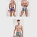 Men's Ice Silk Sexy Breathable Printed Boxers Briefs