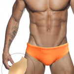 Men's Seamless Comfort Solid Color Shiny Swim Briefs