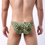 4 Pack Men's U-Convex Leopard Print Nylon Bikini