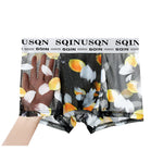 3 Pack Men's Ice Silk Mesh Breathable Printed Odor-Control Trunks